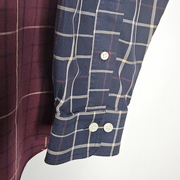 Brooks Brothers Shirt Mens Large Red Blue Colorblock Plaid Preppy Button Up - Picture 7 of 10